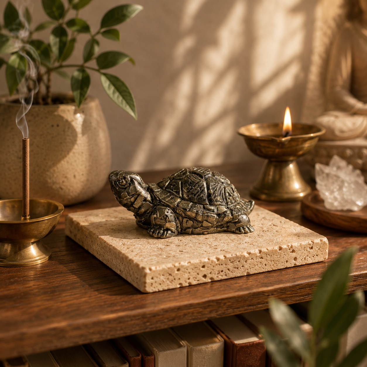 Wealth attractor crystals and gemstones — pyrite, orgonite pyramid for home, office and gifting by Maniara