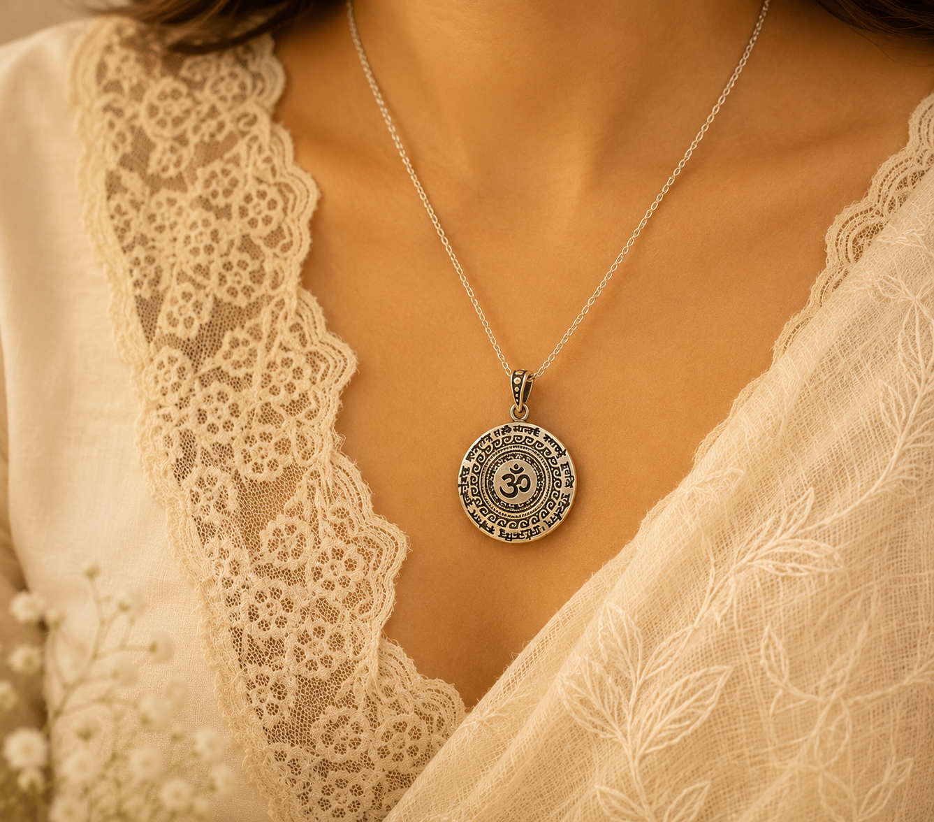 Siddh Maha Mrityunjaya Mantra Pendant (With Chain)