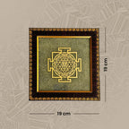 Siddh Shree Yantra on Raw Pyrite Frame Maniara