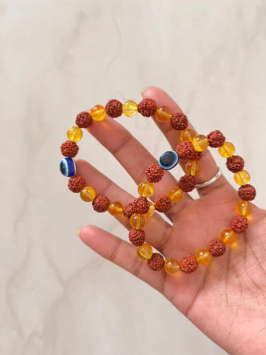 Citrine Crystal Rudraksha Bracelet