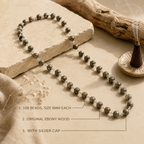 Karungali Malai Silver Cap Necklace