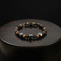 Triple Protection Bracelet — Tiger Eye, Hematite & Black Obsidian
