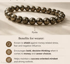 Pyrite gemstone bracelet benefits — shields against stress, boosts confidence by Maniara
