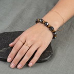 Triple Protection Bracelet — Tiger Eye, Hematite & Black Obsidian